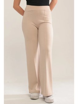 Ahves Çımalı İspanyol Paça Bej Pantolon