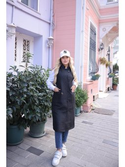 Kapitone Siyah Yelek