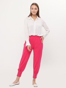 Taşlı Fuşya Pantolon