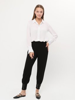 Taşlı Siyah Pantolon