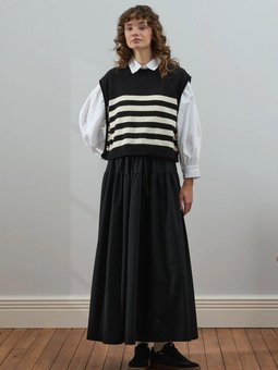 Fırfır Detay Poliviskon Siyah Etek