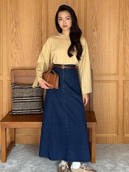 Kloş Kot Lacivert Etek