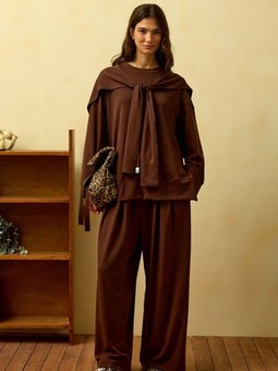 Oysho Bağlamalı Detaylı Pantolon Acı Kahve Takım