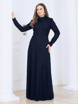 Lacivert Abiye Elbise