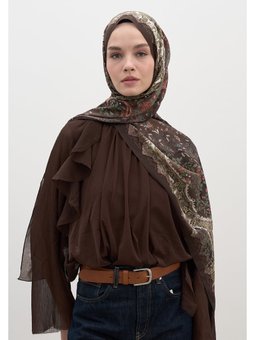 Cerıse Desen Acı Kahve Şal