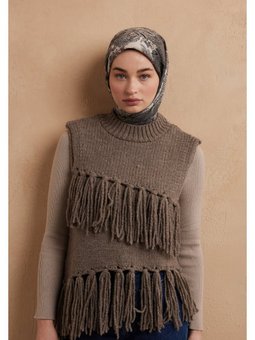 Darıa Desen Pamuk İpek Duman Eşarp