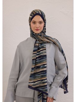 Deıa Desen Rami Lacivert Şal