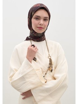 Evelyne Desen Pamuklu Viskon Mürdüm Eşarp