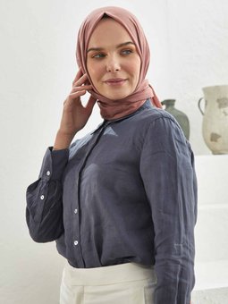 İnce Pamuk Vual Gül Pembe Şal