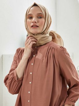 İnce Pamuk Vual Nude Şal