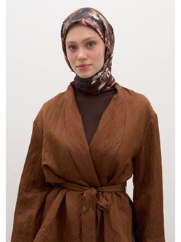 Madeleıne Desen Pamuklu Viskon Bordo Eşarp