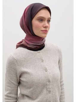Ombre Desen Pamuklu Viskon Bordo Eşarp