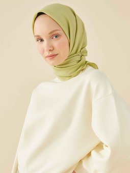 Pamuk İpek Nil Yeşili Eşarp -