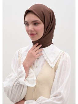Pamuk Viskon Eşarp Çikolata