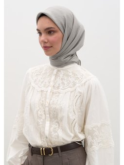Pamuk Viskon Sıcak Gri Eşarp