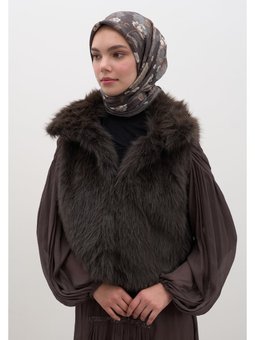 Reverıe Desen Pamuklu Viskon Füme Eşarp