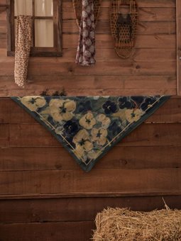 Roslyn Desen Pamuk İpek Koyu Yeşil Eşarp