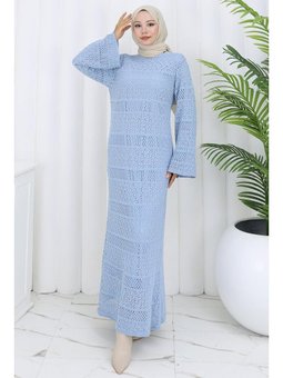 Astarlı Ajur Bebe Mavisi Elbise