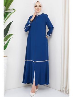 Çizgi Detaylı indigo Ferace