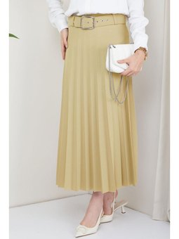 Kemerli Piliseli Bej Etek