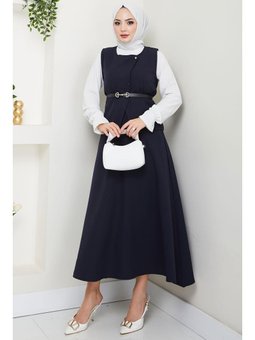 Yelekli Etekli İkili Lacivert Takım