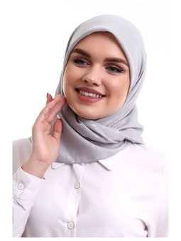 Gri Kofra Desenli Baş Örtü