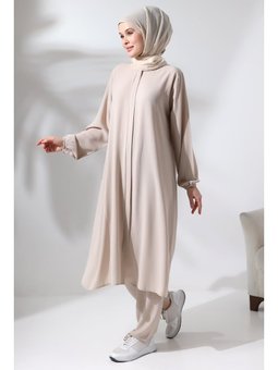 Hac Ve Umre Kıyafeti İkili Takım Krem