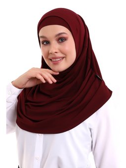 Yetişkin Pratik Eşarp Renk Bordo