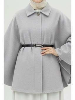 Gri Kemerli Kaşe Panço