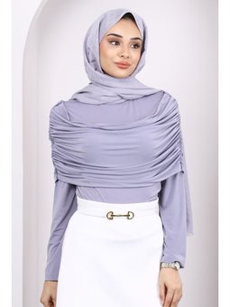 Gri Kol Yaka Detaylı Sandy Bluz