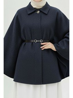 Lacivert Kemerli Kaşe Panço