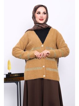 Vizon V Yaka Angora Yumoş Hırka