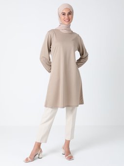Kolu Detaylı Zenane Tunik Bej