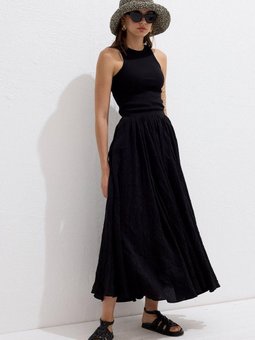 Crush Efekli Premıum Siyah Etek