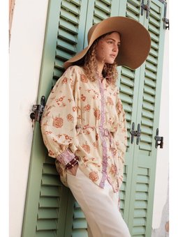 Desenli Pamuklu Gömlek Moly