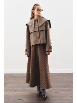 Düğme Detaylı Kaşe Vizon Ceket