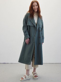 Düğmeli Kruvaze Trençkot Irmak