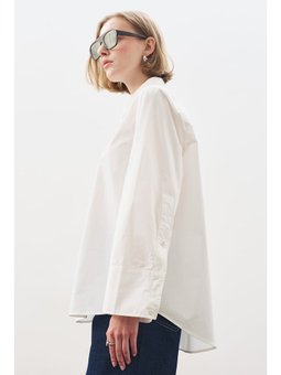 Geniş Manşetli Klasik Ekru Gömlek