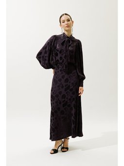 Jakarlı Saten Mor Etek