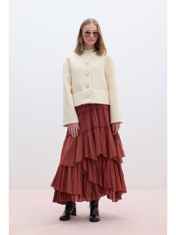 Katlı Boho Vual Kiremit Etek