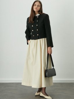 Katy Gabardin Büzgülü Vanilya Etek