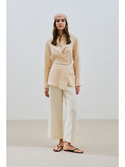 Keten Bağlama Detaylı Gömlek Kavuniçi