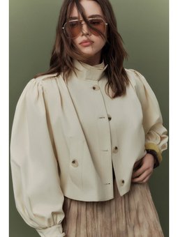 Kısa Balon Kol Ceket Tereyağı