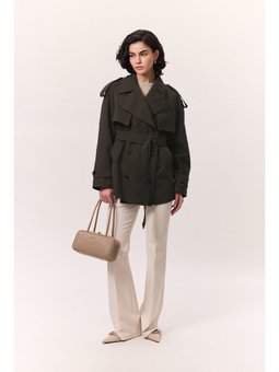 Kruvaze Kesim Kısa Vizon Trençkot