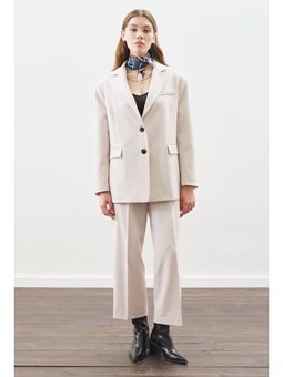 Oversıze Kesim Blazer Bej Ceket