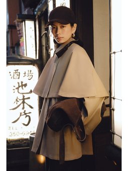 Pelerin Detaylı Camel Trençkot