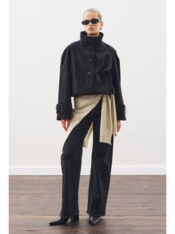 Trenç Tarz Bomber Siyah Ceket