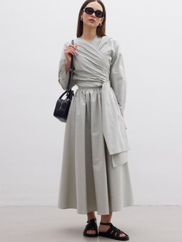 Volanlı Premıum Yeşil Etek