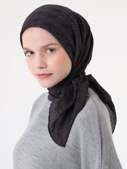 Fort Siyah Eşarp Halka Desen