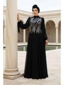 Boncuk İşlemeli Siyah 46401s